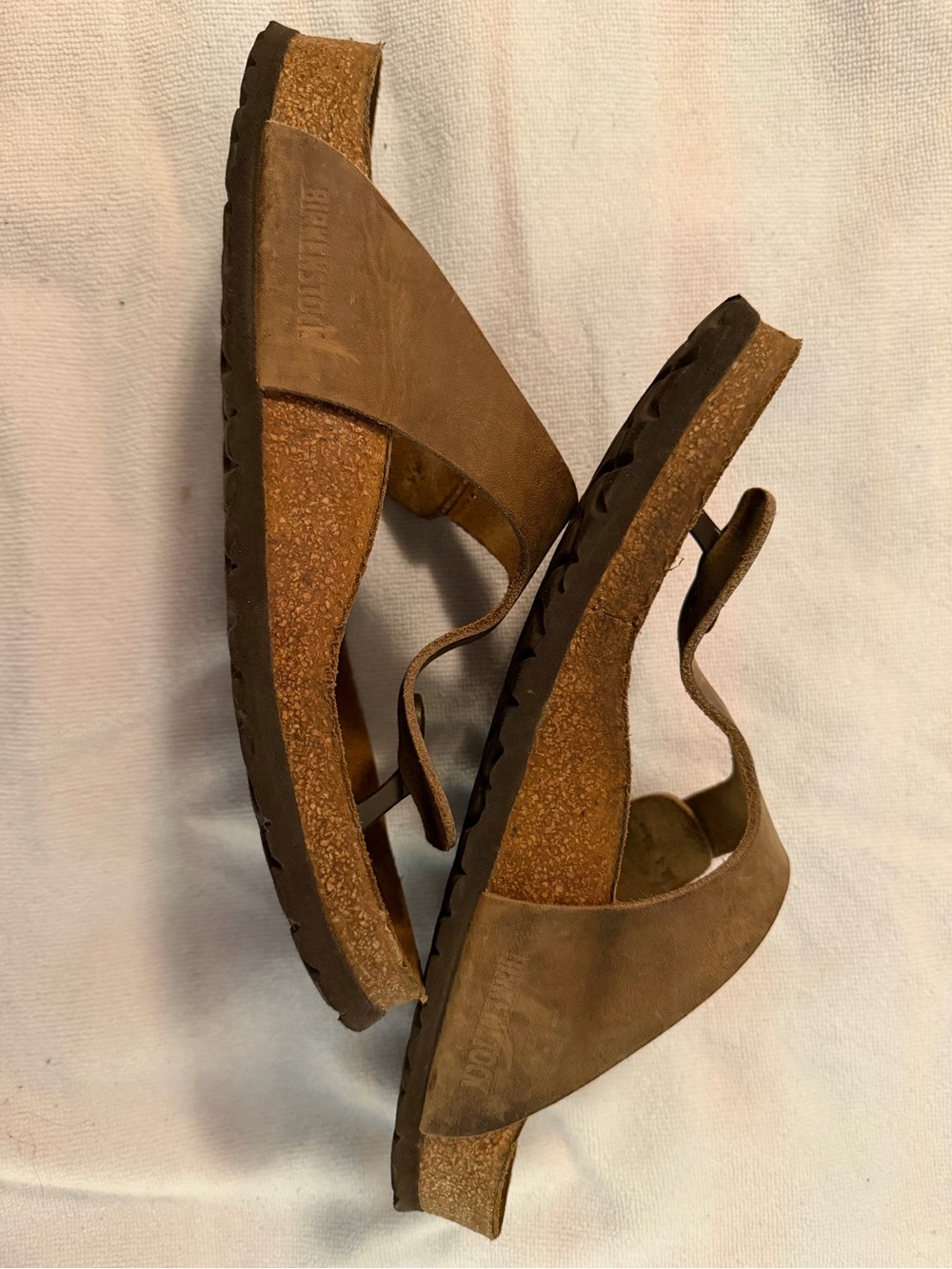 Birkenstock Brown Leather Thong Sandals - Picture 2 of 4